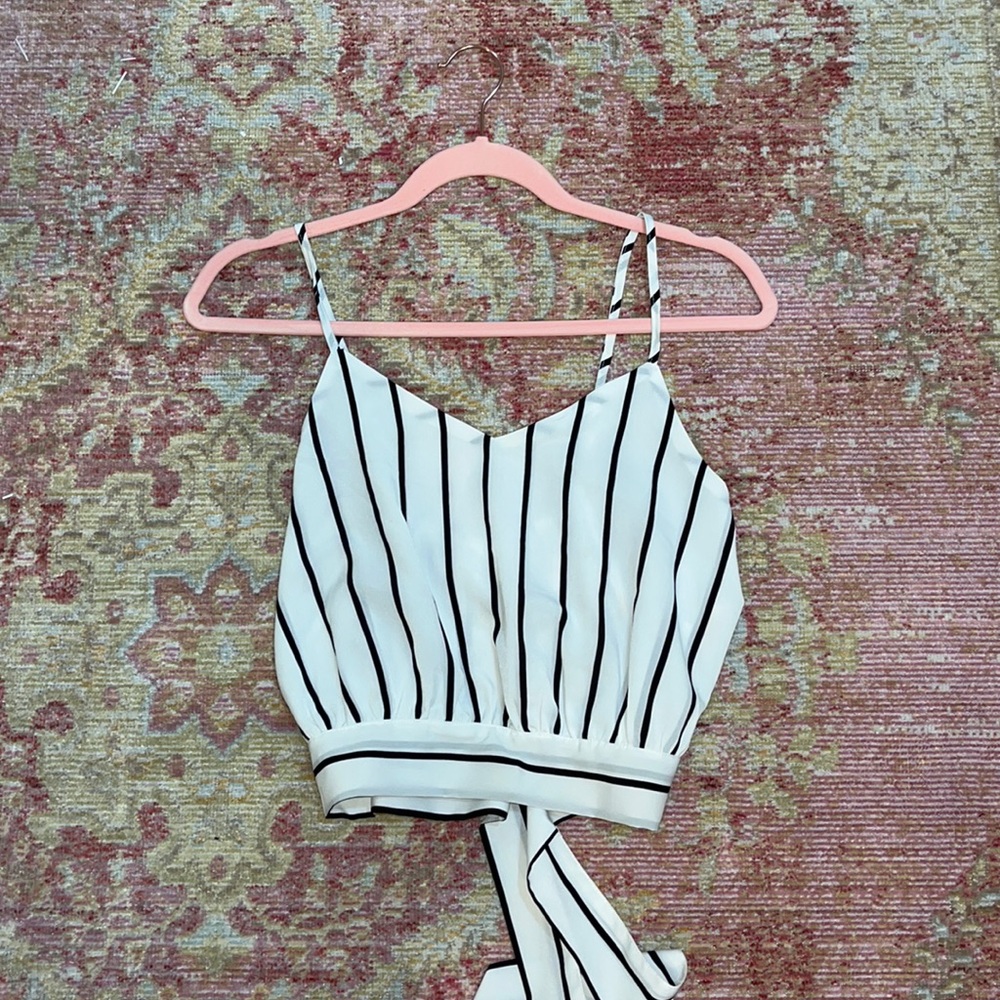 Black and White striped top (ties in back)